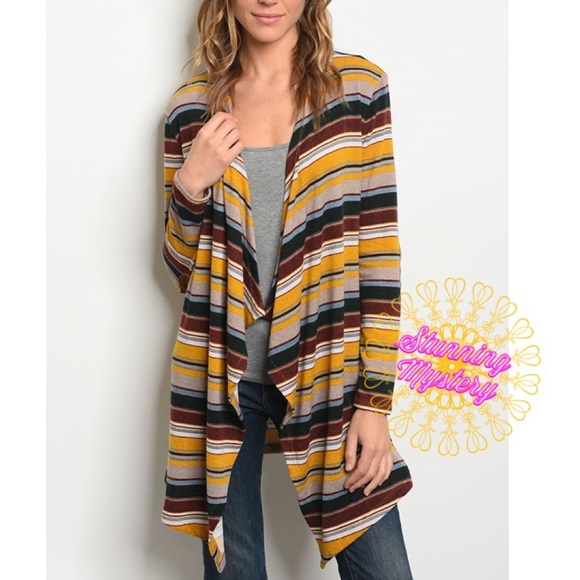 💕 Wavy Comfy Mustard Cardigan - Picture 2 of 7